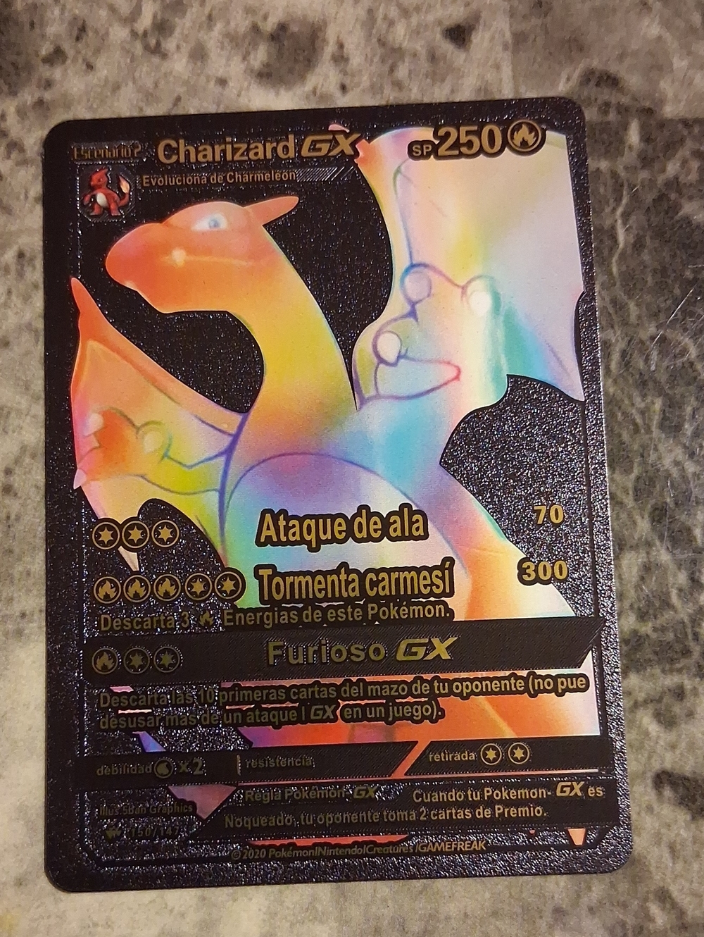 Charizard GX Pokémon Holo Card - Rainbow Foil
